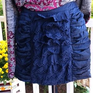 FOREVER 21 Hot Black Lace Runched Mini Size L